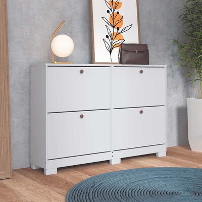 Cómoda Zapatera Onessta Versatil 4 Puertas Blanco