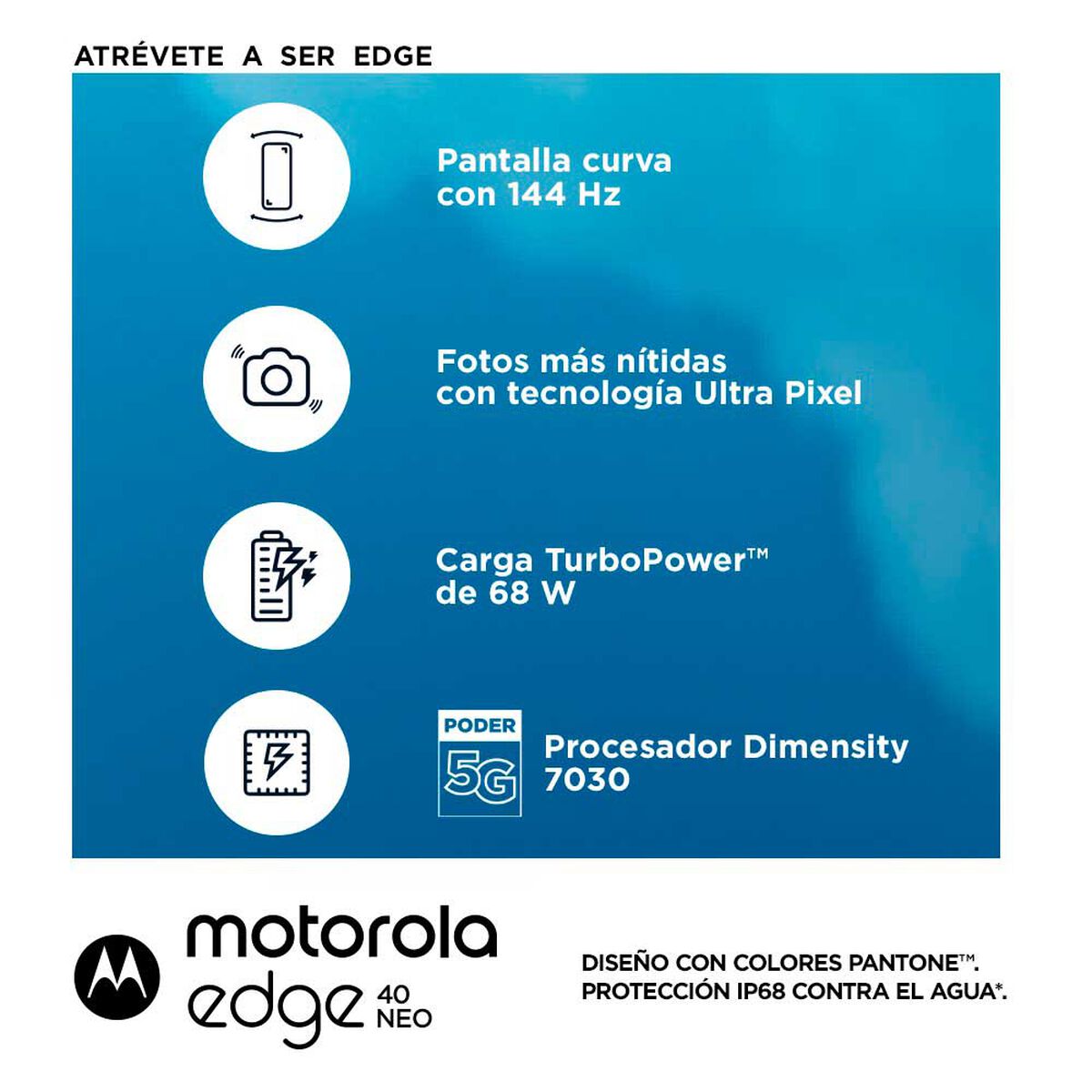 Celular Motorola Edge 40 Neo 256GB 6,55" Negro Liberado
