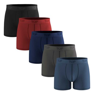 Pack 5 B&oacute;xers Medios Algod&oacute;n Hombre Top