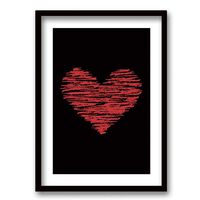 Cuadro Decorativo Retela Corazón Rojo 40 x 30 cm