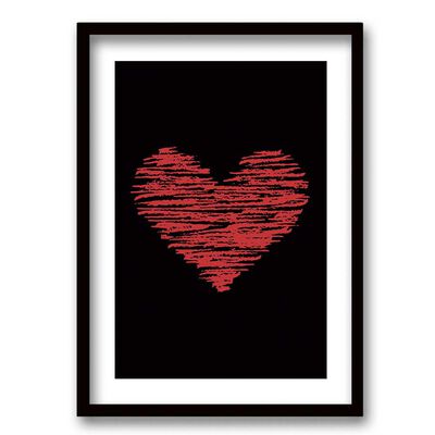 Cuadro Decorativo Retela Corazón Rojo 40 x 30 cm
