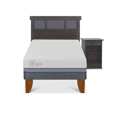 Cama Europea CIC 1,5 Plazas Excellence Plus + Respaldo + Velador Dublin