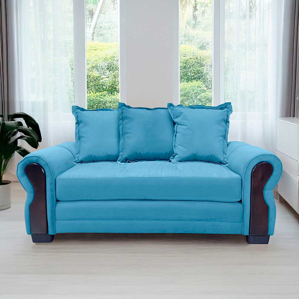 Sofá Living Factory Arizona 2 Cuerpos Azul
