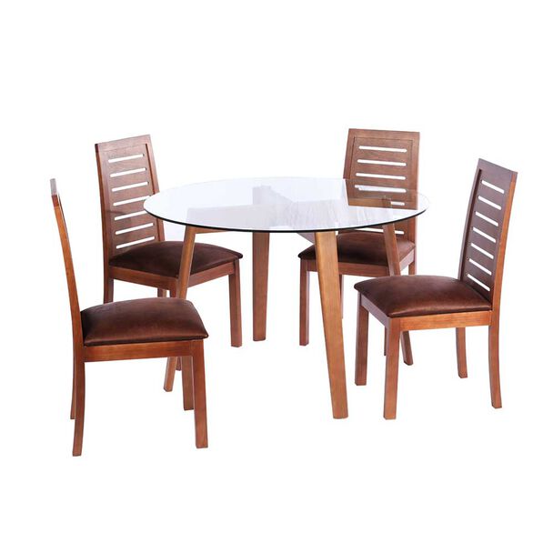 Juego de Comedor Latam Home Valencia 4 Sillas Café Moro