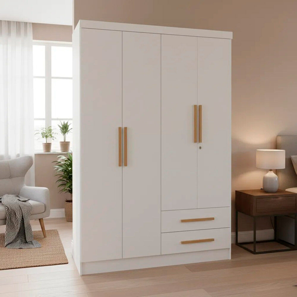 Closet Yardas Josefa 4 Puertas 2 Cajones Blanco