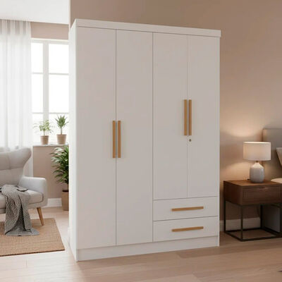 Closet Yardas Josefa 4 Puertas 2 Cajones Blanco