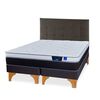 Cama Europea Flex 2 Plazas Nexus Base Dividida + Respaldo Design Grafito