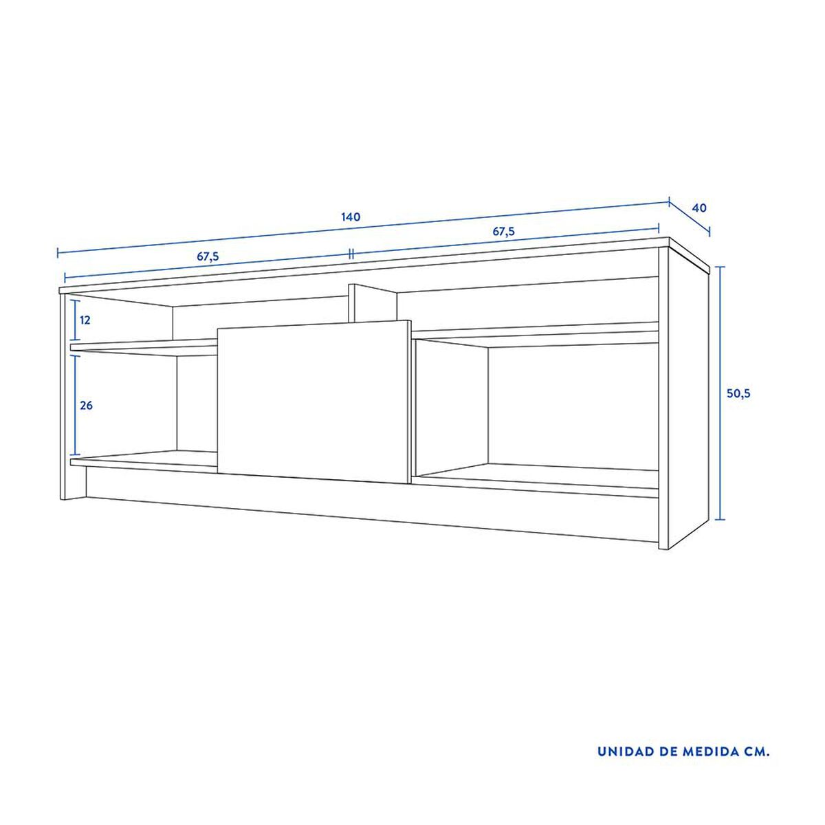 Rack TV CIC Colbun Olmo Blanco Hasta 60"