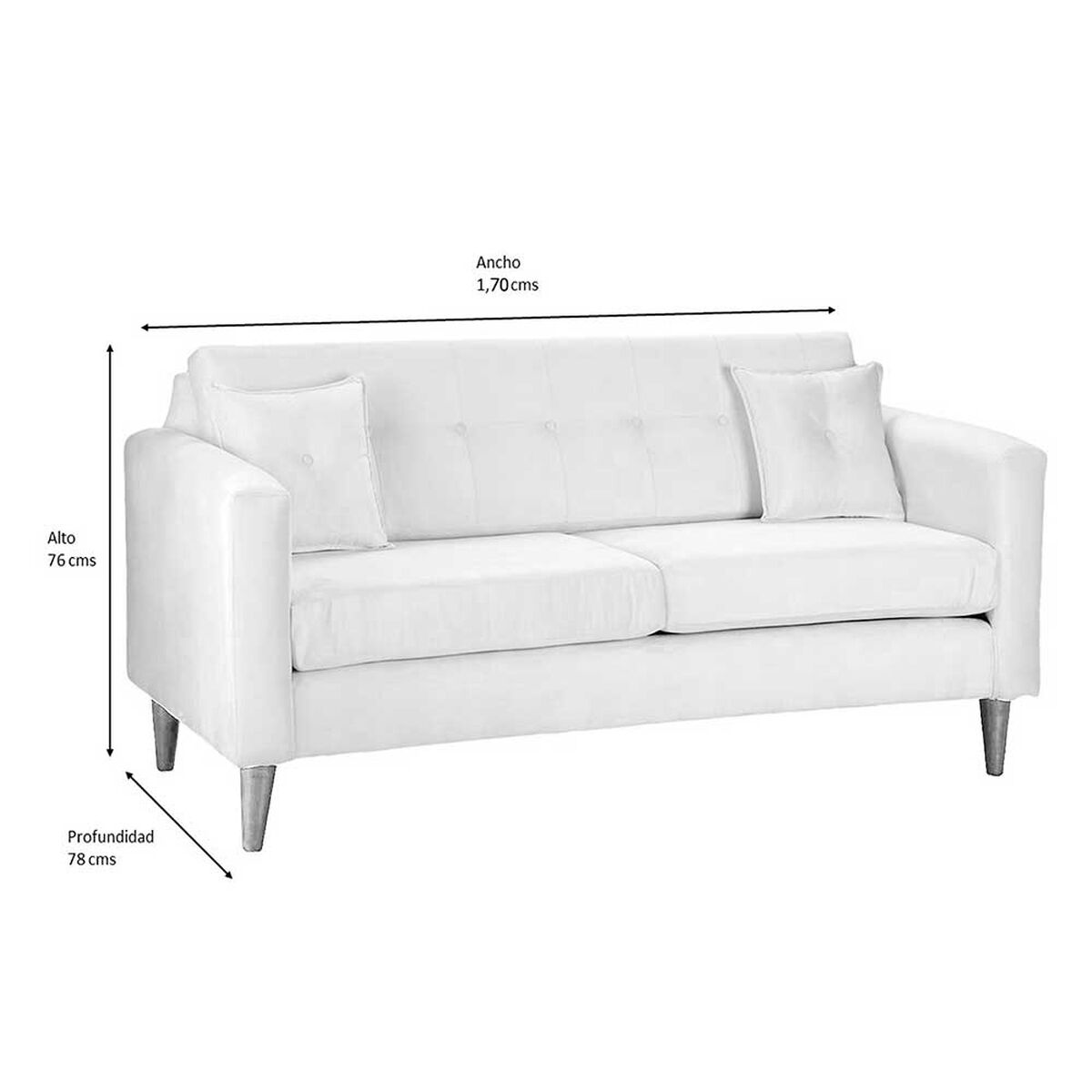 Juego de Living Bodevir New Retro Felpa 04 Sofá 3 Cuerpos + Dos Pouf 1 Cuerpo Turquesa 