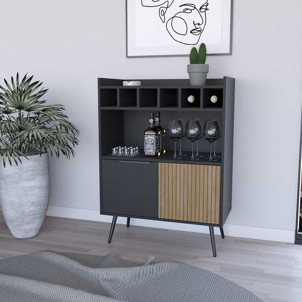 Bar TuHome Funes 2 Puertas Wengue Macadamia