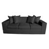 Sof&aacute; Muebles MYM Maxi 3 Cuerpos + Dos Pouf 1 Cuerpo Negro