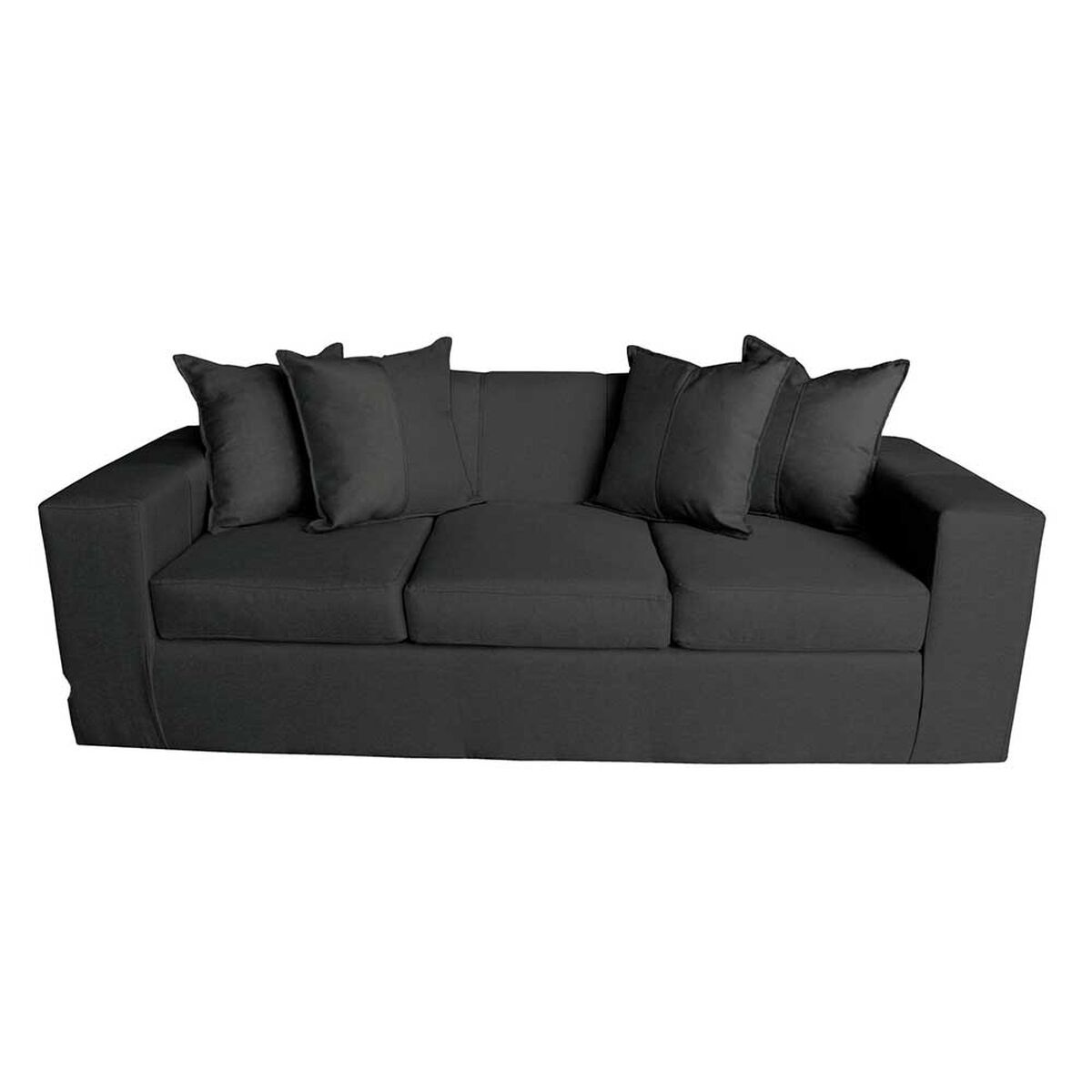 Sof&aacute; Muebles MYM Maxi 3 Cuerpos + Dos Pouf 1 Cuerpo Negro