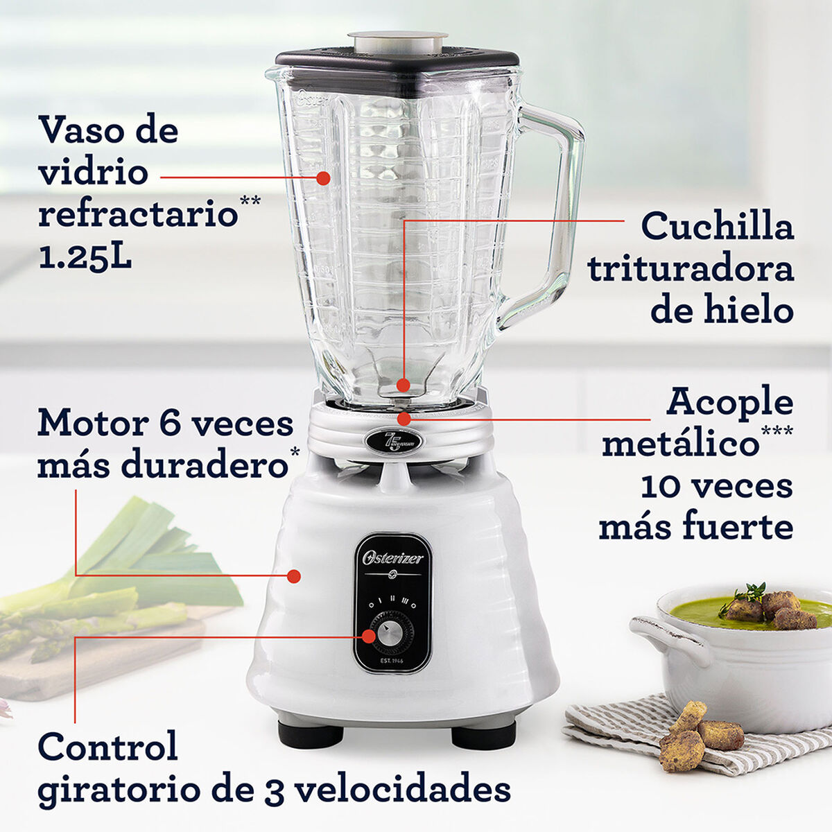 Licuadora Oster BLSTSE75-052 1,25 lts.