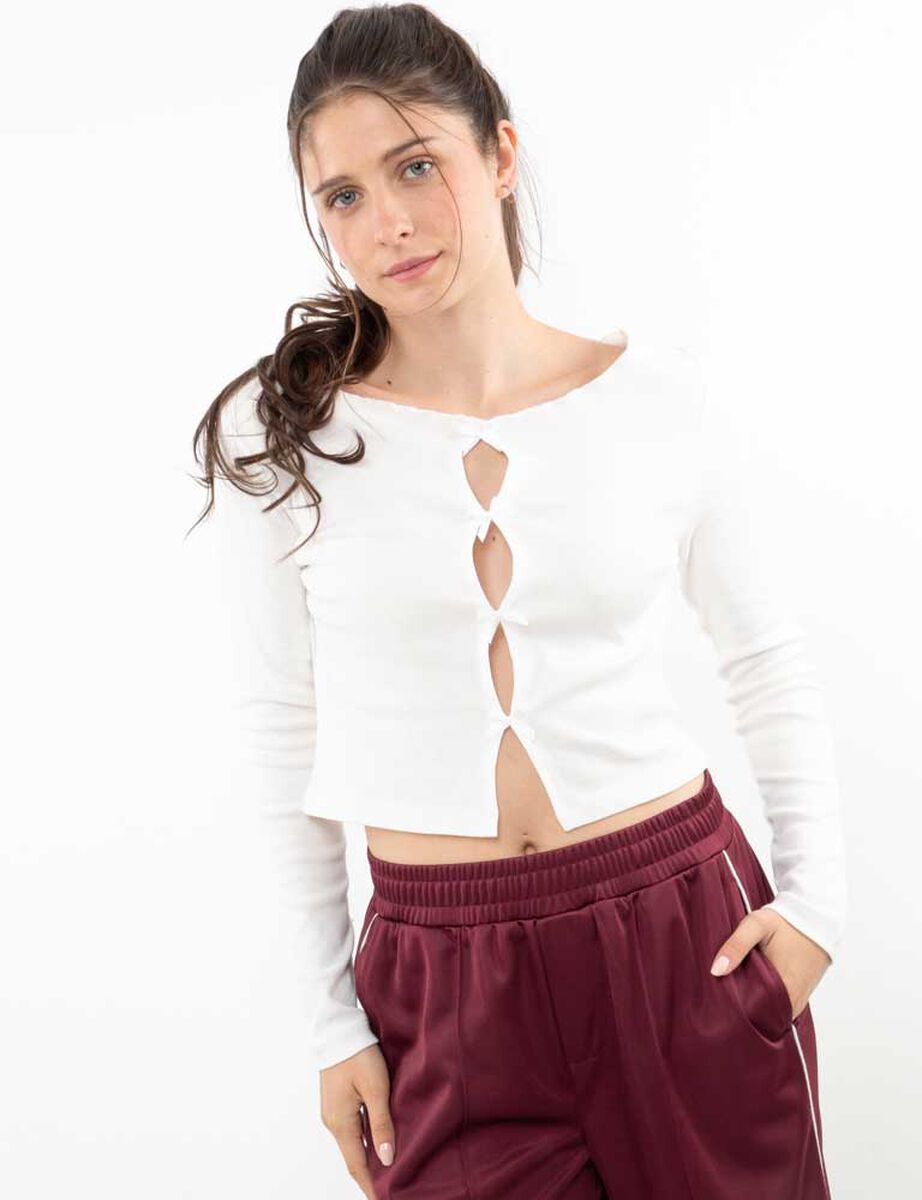 Polera Crop Manga Larga Mujer Icono