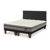 Cama Europea Base Dividida Belsogno 2 Plazas Signature + Respaldo Black