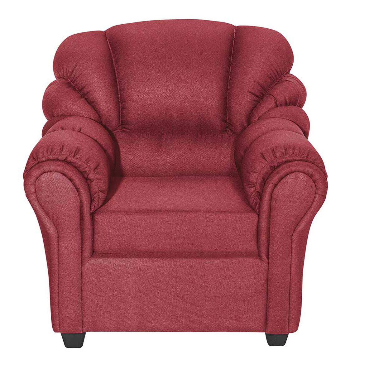 Juego de Living Muebles M&E Natoga Sofá 3 Cuerpos + Dos Sillones 1 Cuerpo Burdeo