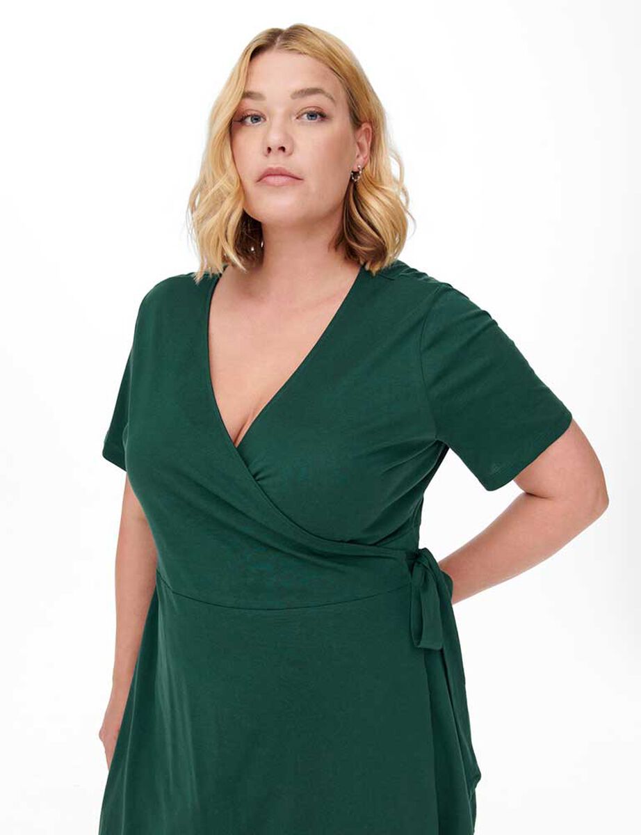 Vestido Corto Manga Corta Cuello V Mujer Only Carmakoma