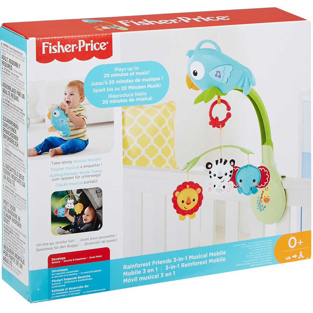 Fisher Price Móvil Musical 3 en 1 Amigos de la Naturaleza