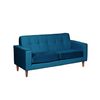 Sofá Latam Home Salermo Tela Velvet 2 Cuerpos Azul Petroleo
