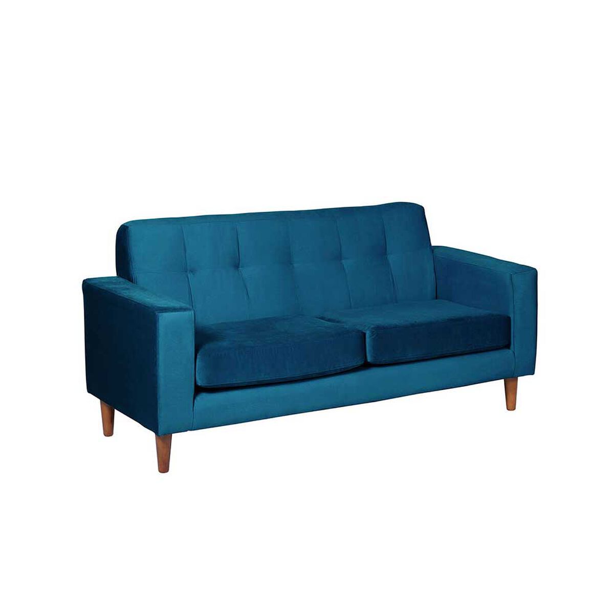 Sofá Latam Home Salermo Tela Velvet 2 Cuerpos Azul Petroleo