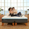 Cama Europea CIC Green Infinity King + 1 Respaldo + 2 Veladores Dublin Gris
