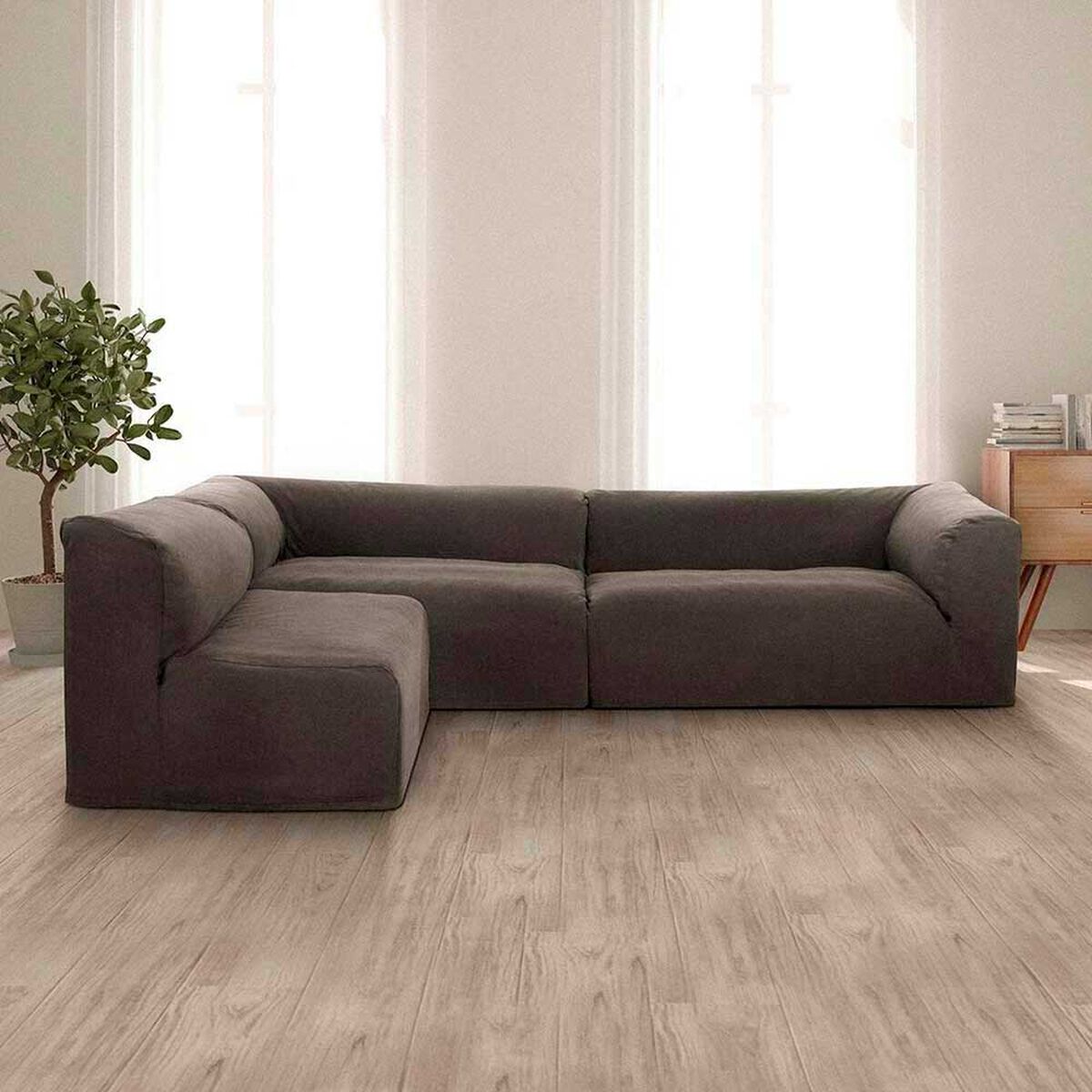 Seccional CIC Relax Sill&oacute;n 1 Cuerpo + Dos Sof&aacute;s 2 Cuerpos Gris