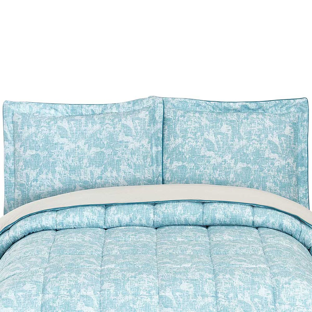 Plumón Estampado Casa Linda 2 Plaza Print Bella Turquesa Beige