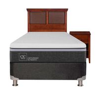 Box Spring CIC 1,5 Plazas Ortopedic Advance + Respaldo + Velador New Torino