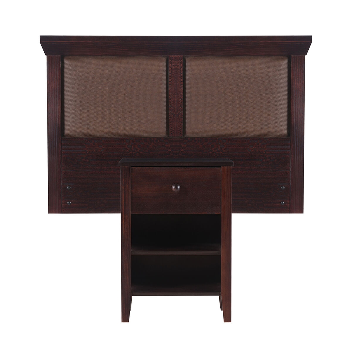 Respaldo Single + Velador CIC New Torino Chocolate