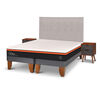 Cama Europea CIC Base Dividida 2 Plazas Bee Comfort + Respaldo + 2 Veladores