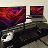 Soporte de Escritorio Levo Brazo Doble Monitor Negro
