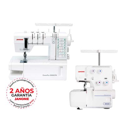 Imagen 1 del producto Combo Máquina Colletera Janome 2000CPX + Overlock 8002D