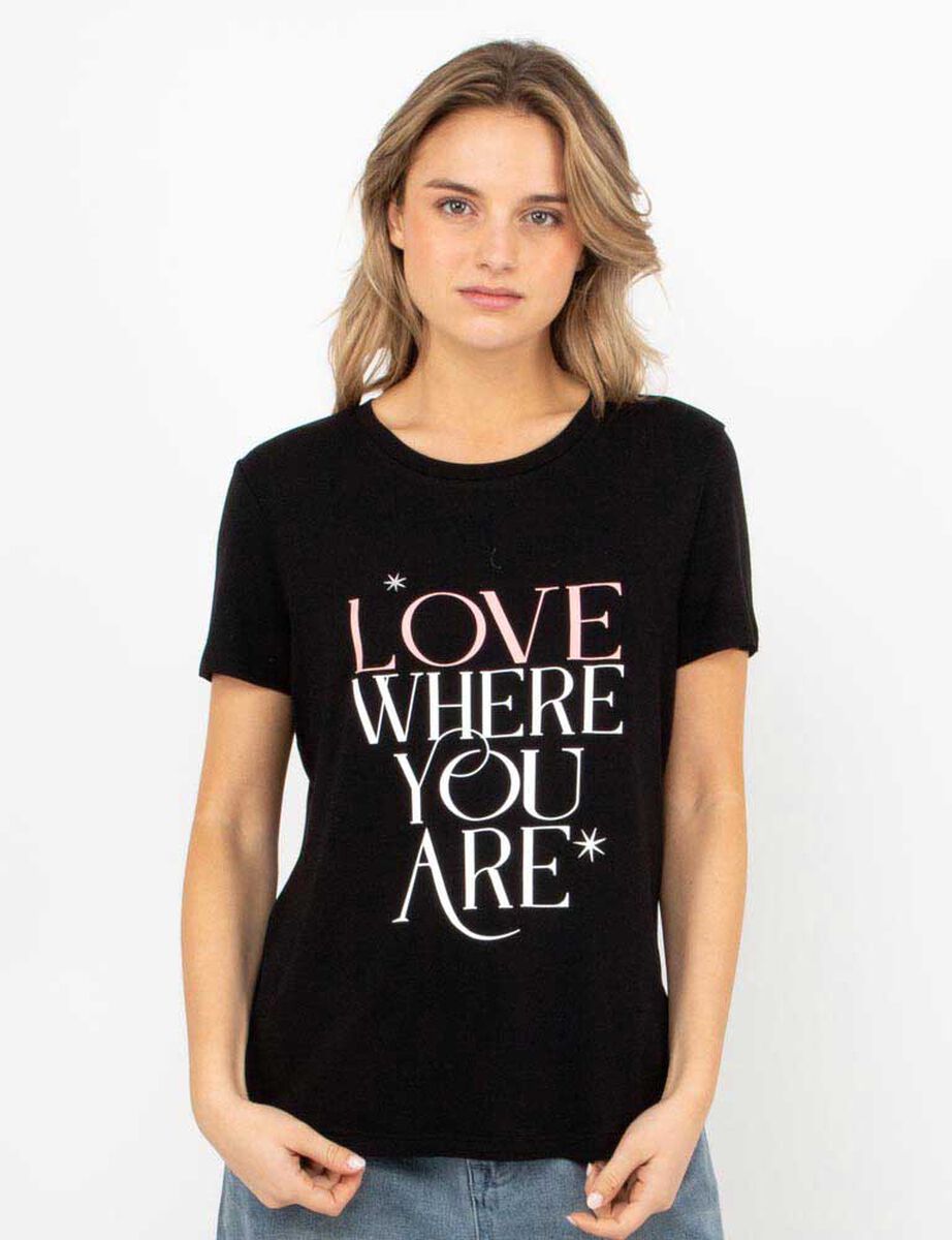Polera Con Estampado Manga Corta Mujer Icono
