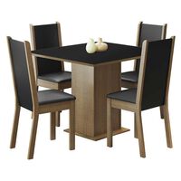 Juego de Comedor Vekkahome Lilo Greco 4 Sillas Negro