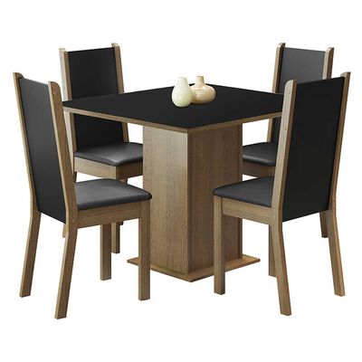 Imagen 1 del producto Juego de Comedor Vekkahome Lilo Greco 4 Sillas Negro