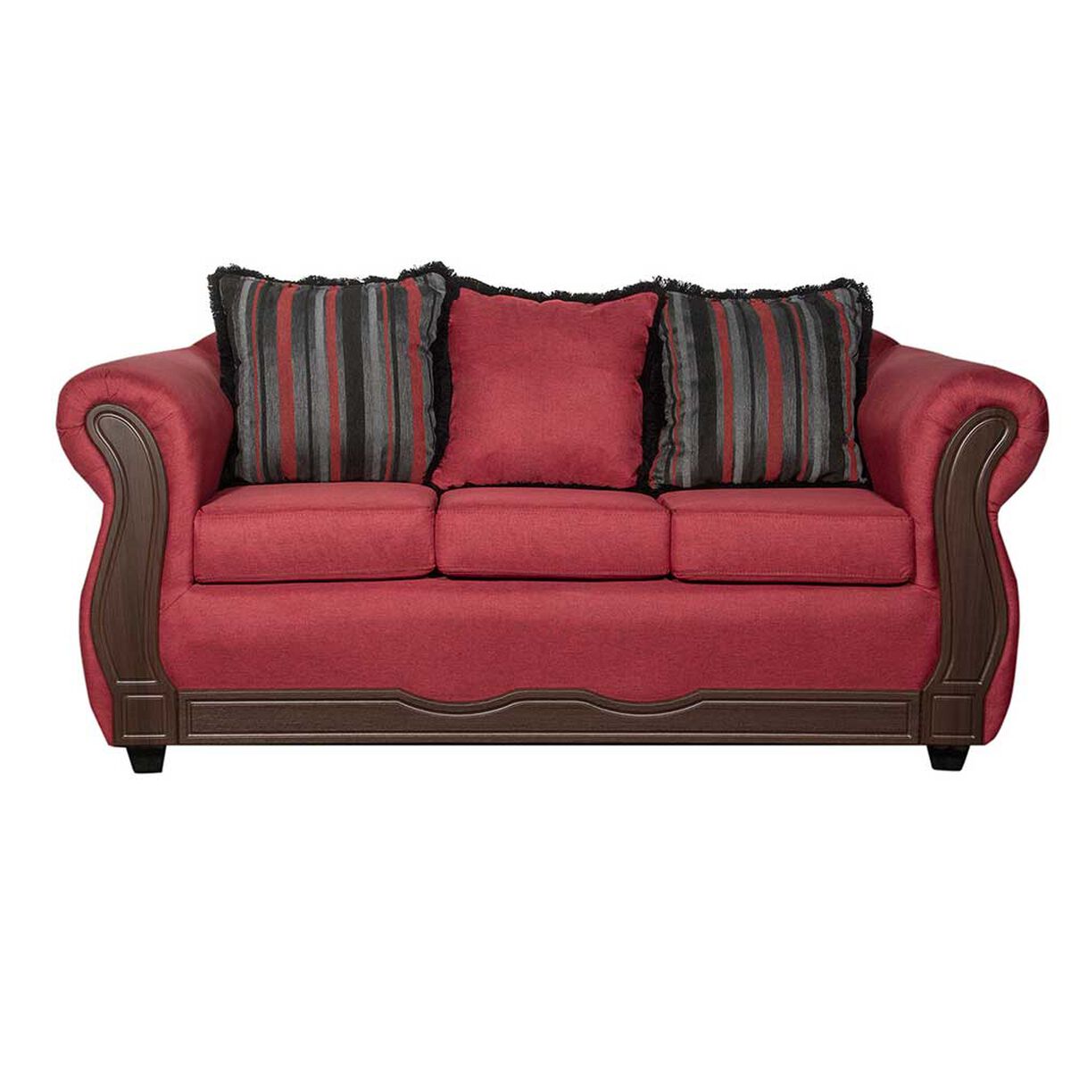 Juego de Living Black Factory Sofia Sofá 3 Cuerpos + Dos Sillones 1 Cuerpo Burdeo