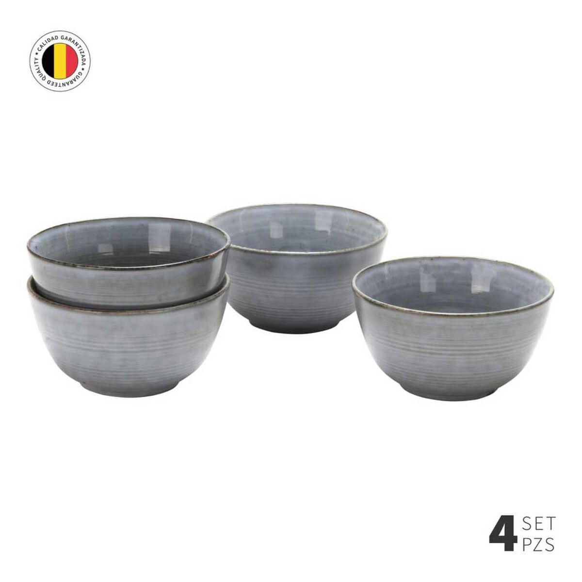 Set 4 Bowls Simplit Amalfi Cerámica Gres 7,5 cm Azul