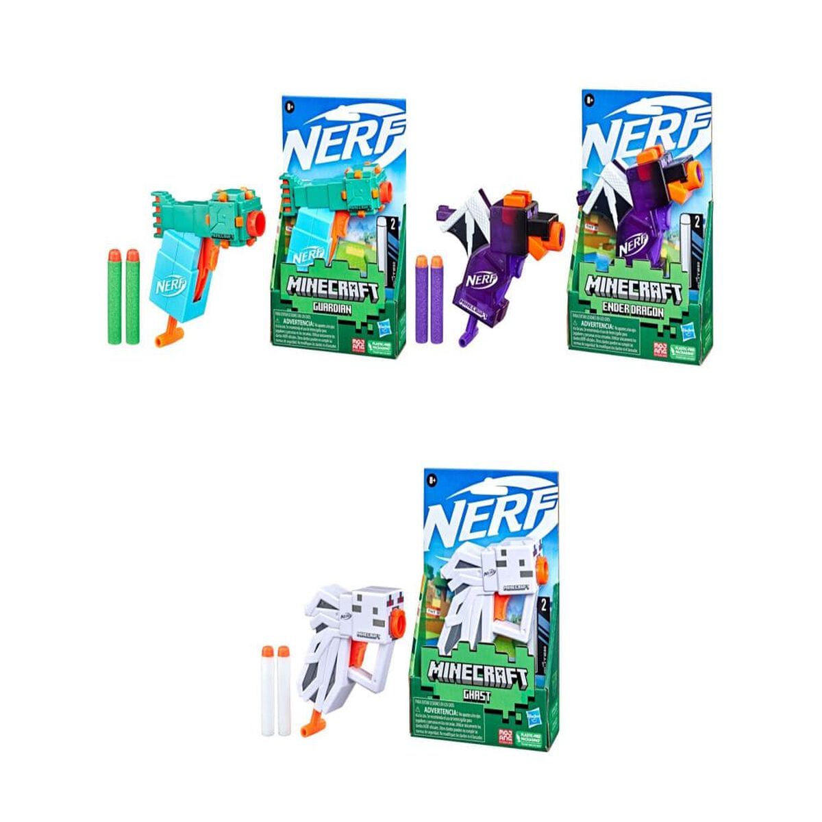 Lanzador Nerf Minecraft Surtido
