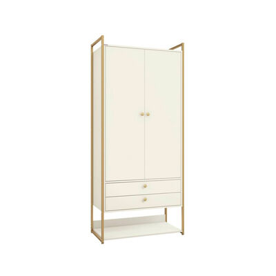 Clóset Roca Orgánico 2 Puertas 2 Cajones Blanco Dorado