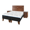 Cama Europea CIC Green Infinity King + 1 Respaldo + 2 Veladores Milan