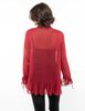 Blusa Transparente Nudos Manga Larga Mujer Zibel