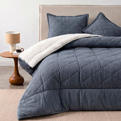 Plum&oacute;n Valencia Corduroy King Liso Azul