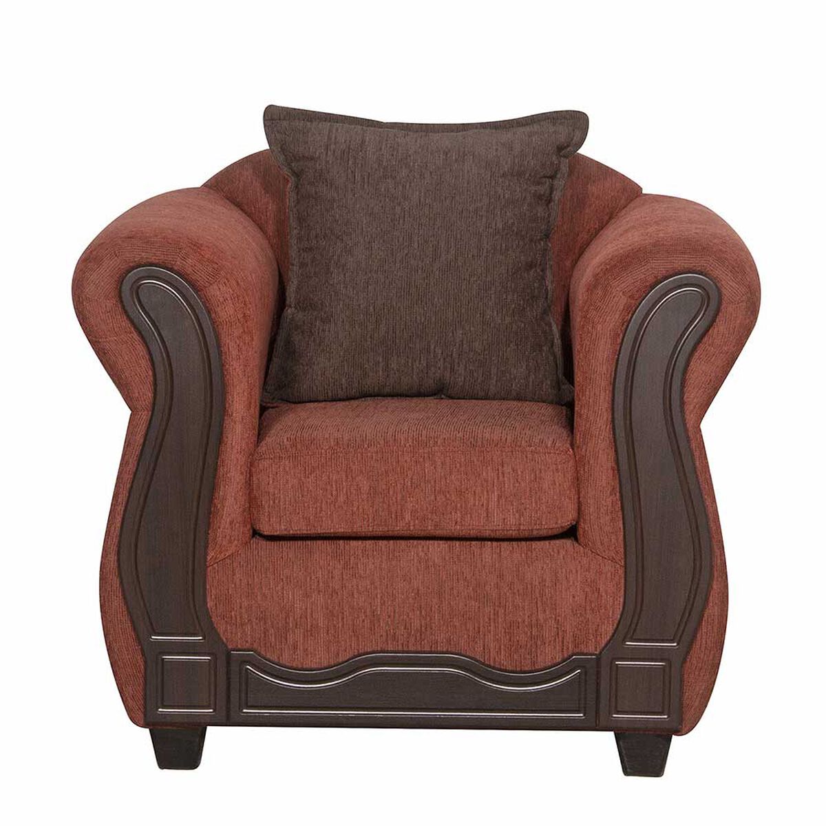 Juego de Living Black Factory Barcelona Sofá 3 Cuerpos + Dos Sillones 1 Cuerpo Terracota