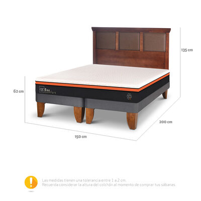 Imagen 2 del producto Cama Europea CIC Base Dividida 2 Plazas Bee Comfort + Respaldo
