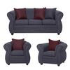 Juego de Living Black Factory Emili Sofá 3 Cuerpos + Dos Sillones 1 Cuerpo Marengo