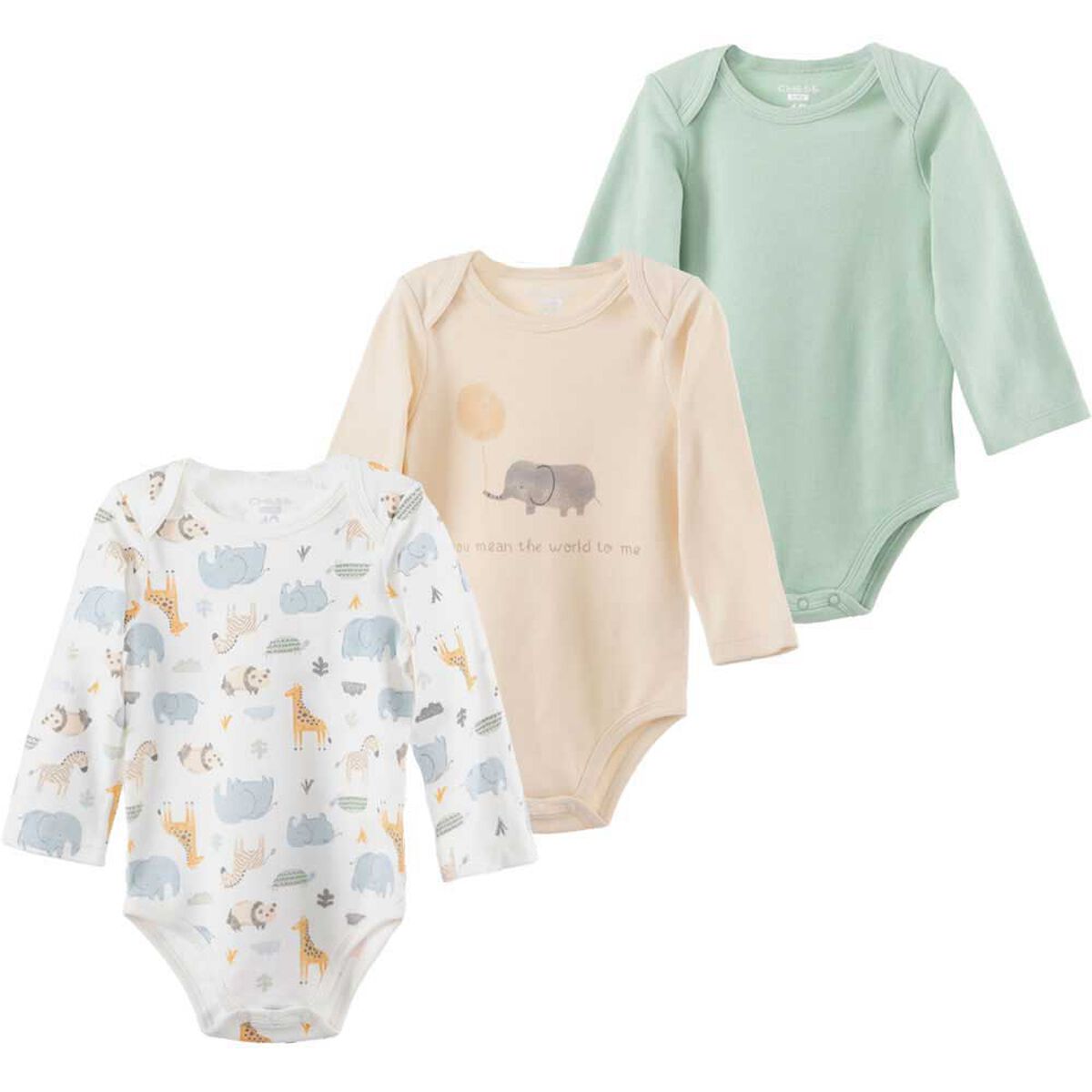 Pack 3 Bodys Manga Larga de Algodón Chess Baby