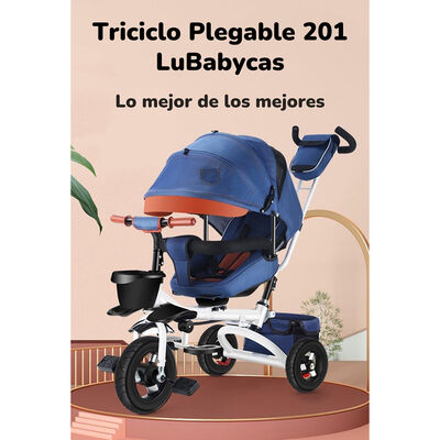 Imagen 2 del producto Triciclo Reversible y Plegable con Accesorios Azul Lubabycas