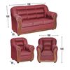 Juego de Living Muebles M&E Valdivia  Sofá 3 Cuerpos + Dos Sillones 1 Cuerpo Burdeo