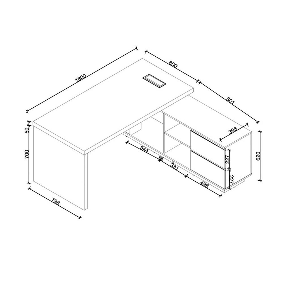 Escritorio Rodler Bergen Caf&eacute; Oscuro-Gris