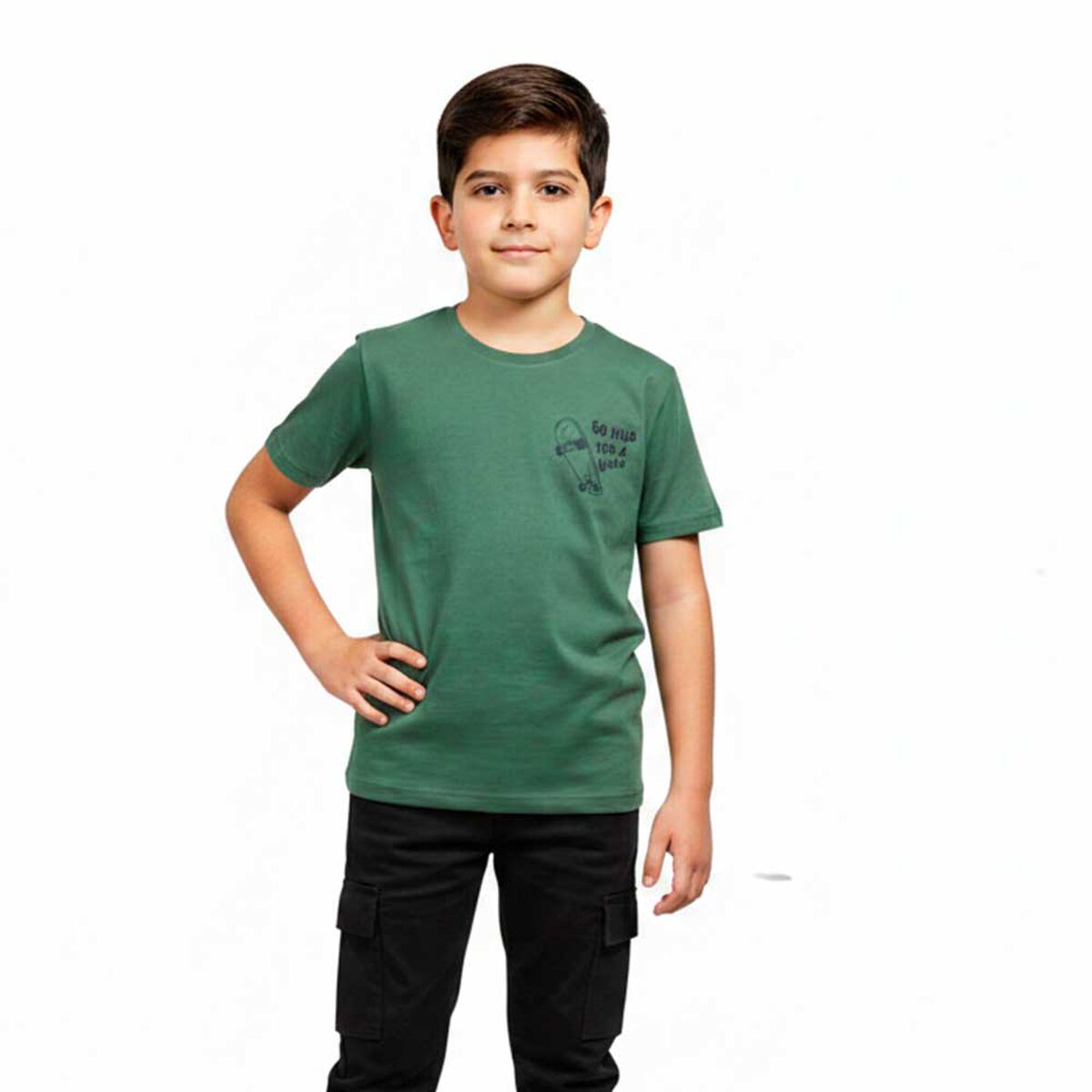 Polera Manga Corta de Algod&oacute;n Ni&ntilde;o Chess